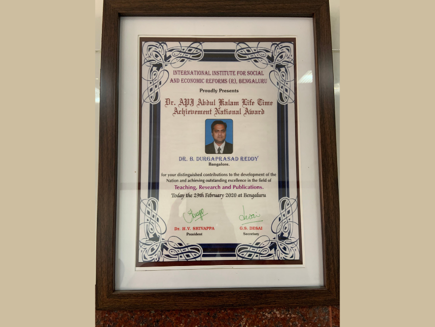 Dr. APJ Abdul Kalam Life Time Achievement National Award