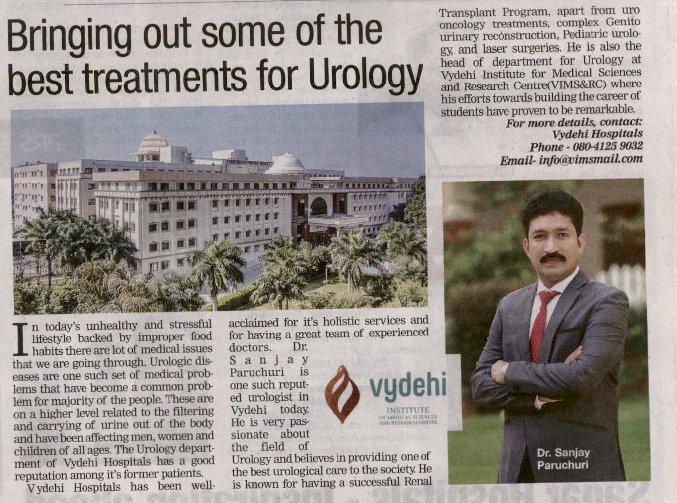 Times Health Award - Best Treatments for Urology- Dr. Sanjay Panchuri