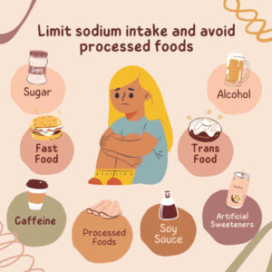 sodium intake and avoid processed foods
