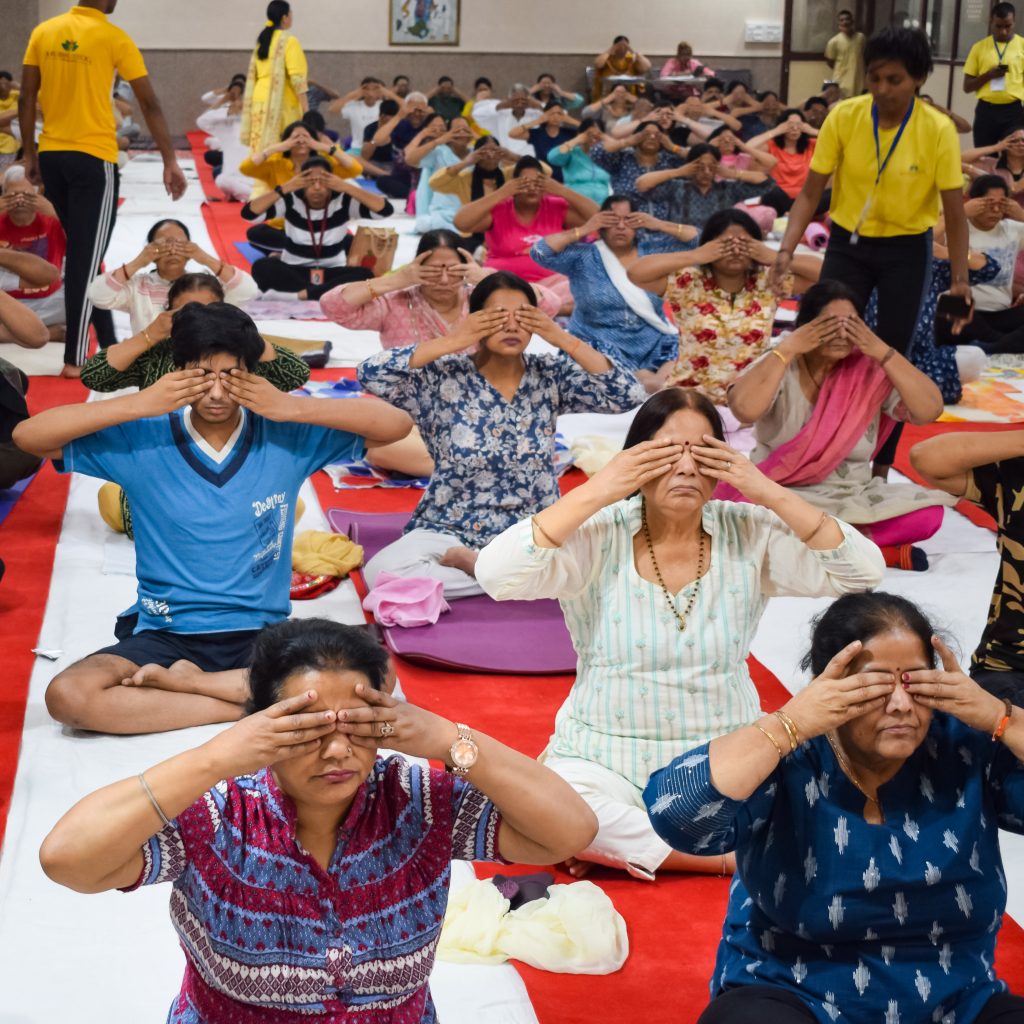  Diverse People in India Practicing Yoga